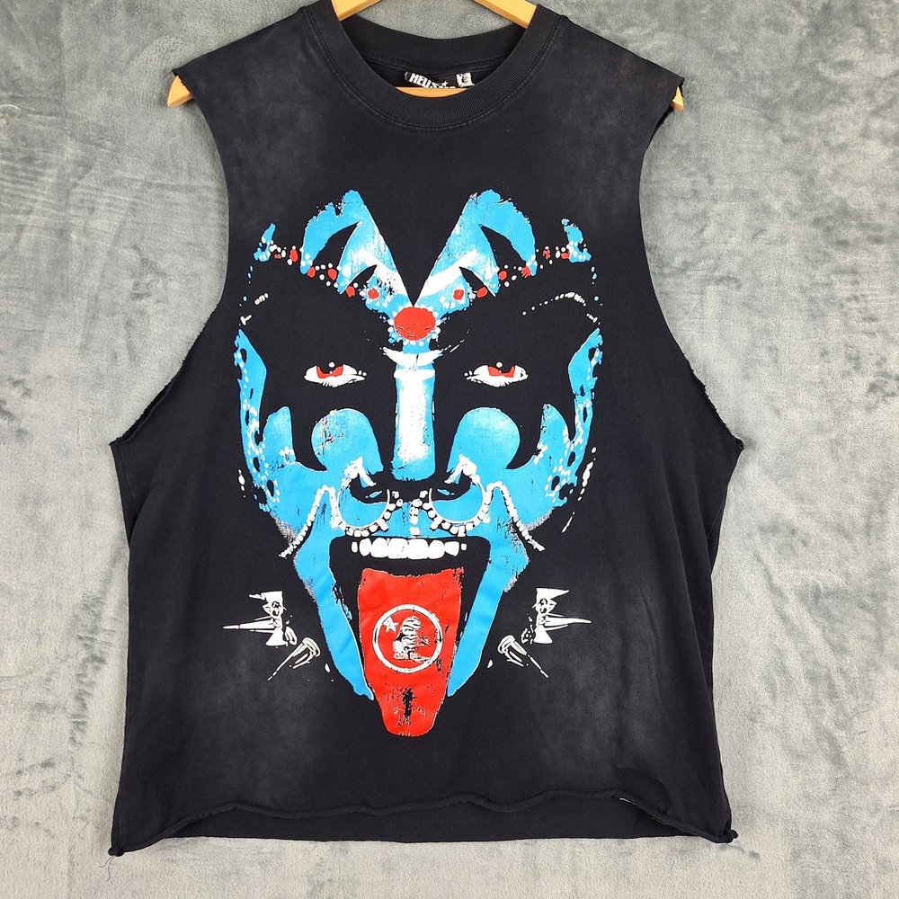 Hellstar x Kiss Shirt Large Black Demon Muscle Tank Rock Band Concert Grunge